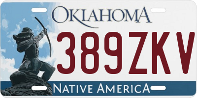 OK license plate 389ZKV