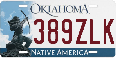 OK license plate 389ZLK