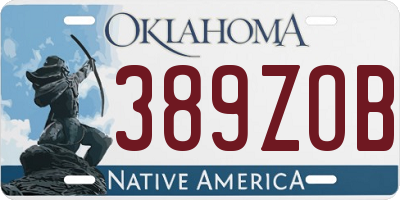 OK license plate 389ZOB