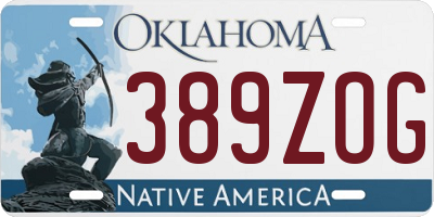 OK license plate 389ZOG