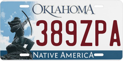 OK license plate 389ZPA