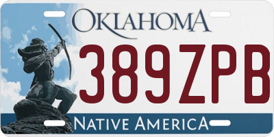 OK license plate 389ZPB