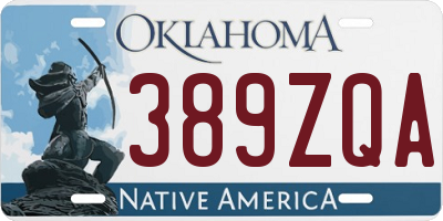 OK license plate 389ZQA
