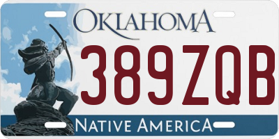 OK license plate 389ZQB