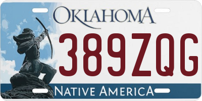 OK license plate 389ZQG