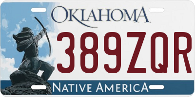 OK license plate 389ZQR