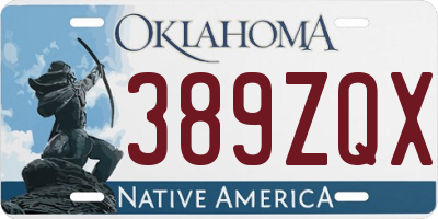 OK license plate 389ZQX