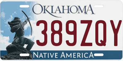 OK license plate 389ZQY