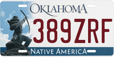 OK license plate 389ZRF