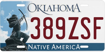 OK license plate 389ZSF