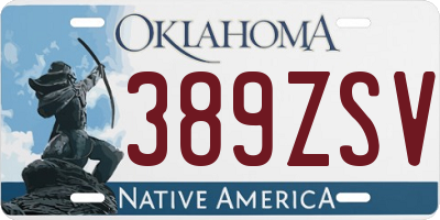 OK license plate 389ZSV