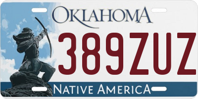 OK license plate 389ZUZ