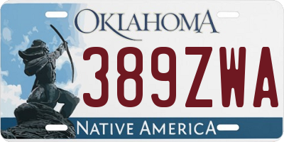 OK license plate 389ZWA