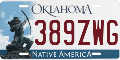 OK license plate 389ZWG