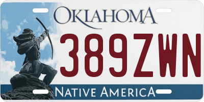 OK license plate 389ZWN