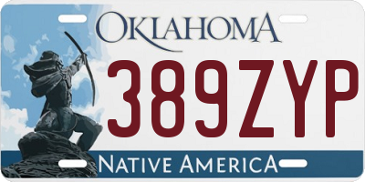 OK license plate 389ZYP