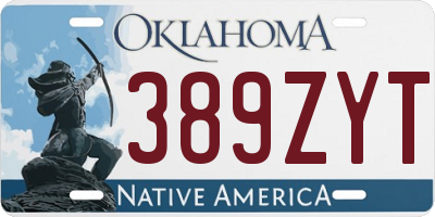 OK license plate 389ZYT