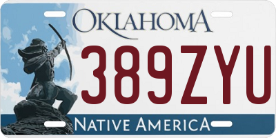 OK license plate 389ZYU