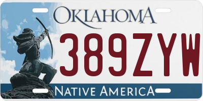 OK license plate 389ZYW