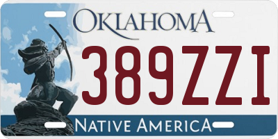 OK license plate 389ZZI