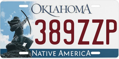 OK license plate 389ZZP