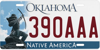 OK license plate 390AAA