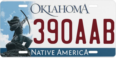 OK license plate 390AAB