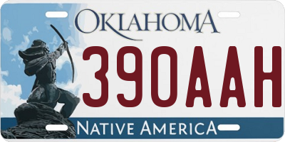 OK license plate 390AAH