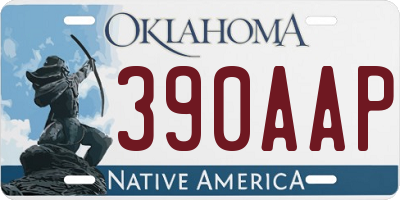 OK license plate 390AAP