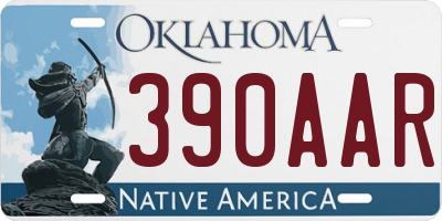 OK license plate 390AAR