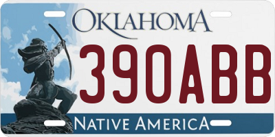 OK license plate 390ABB