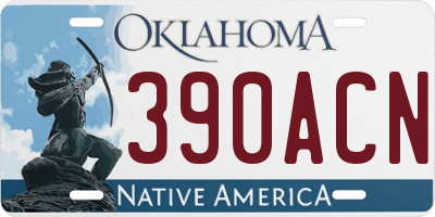 OK license plate 390ACN