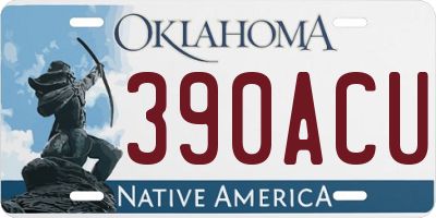OK license plate 390ACU