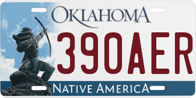 OK license plate 390AER