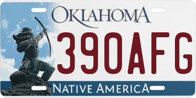 OK license plate 390AFG