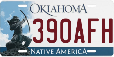 OK license plate 390AFH