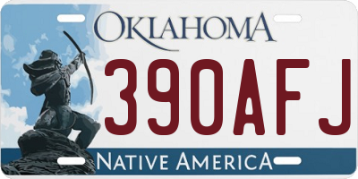 OK license plate 390AFJ
