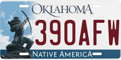 OK license plate 390AFW
