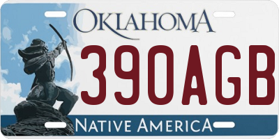 OK license plate 390AGB