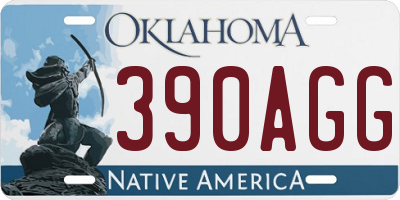 OK license plate 390AGG