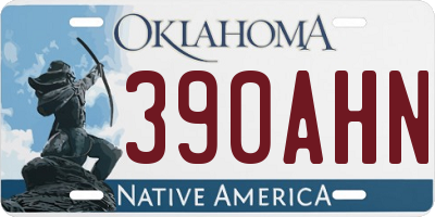 OK license plate 390AHN