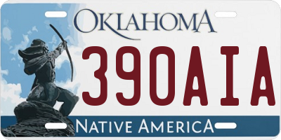 OK license plate 390AIA