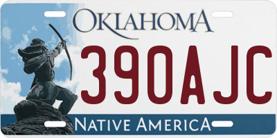 OK license plate 390AJC