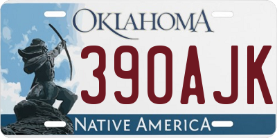 OK license plate 390AJK