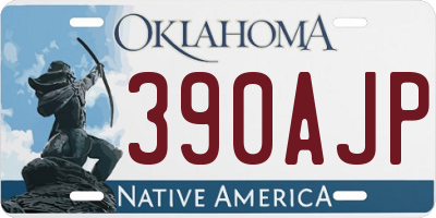OK license plate 390AJP