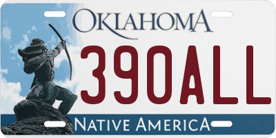 OK license plate 390ALL