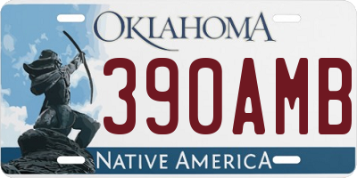 OK license plate 390AMB
