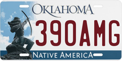 OK license plate 390AMG