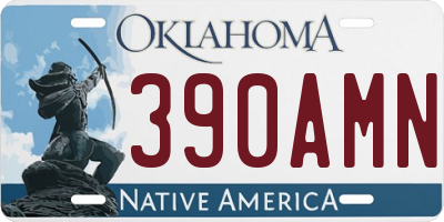 OK license plate 390AMN