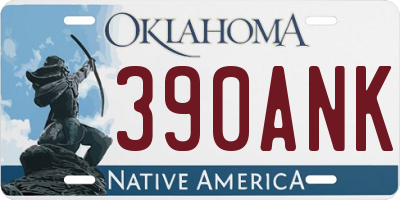 OK license plate 390ANK